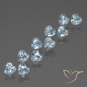 2.98 ctw Blue Topaz Stones, Natural Topaz in Heart Facet Shape for Sale