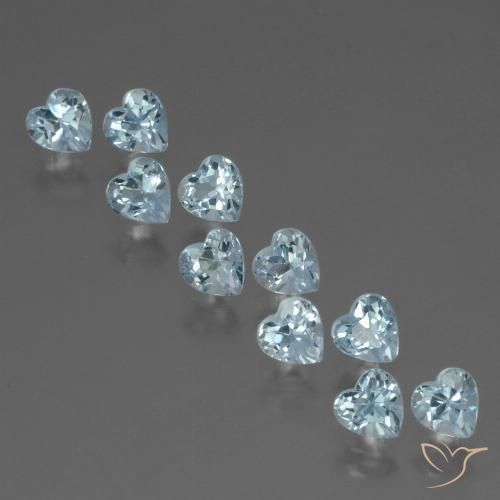 3.32ctw Natural Sky Blue Topaz, Heart, VS
