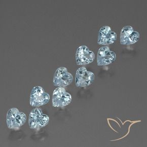 3.32 ctw Blue Topaz Stones, Natural Topaz in Heart Facet Shape for Sale