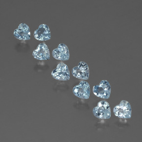 Celeste Topacio Gema - 0.3ct Forma de corazón (ID: 430754)