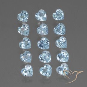 4.13 ctw Blue Topaz Stones, Natural Topaz in Heart Facet Shape for Sale