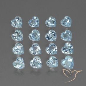 4.69 ctw Blue Topaz Stones, Natural Topaz in Heart Facet Shape for Sale