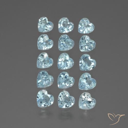 4.32ctw Natural Sky Blue Topaz, Heart, VS