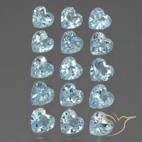 4.32 ctw Blue Topaz Stones, Natural Topaz in Heart Facet Shape for Sale