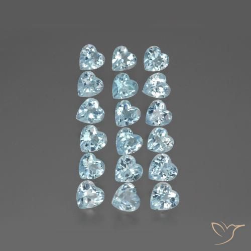 5.46ctw Natural Sky Blue Topaz, Heart, VS