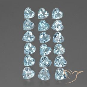 5.46 ctw Blue Topaz Stones, Natural Topaz in Heart Facet Shape for Sale