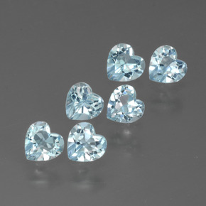 Небесно Голубой Топаз Камень - 0.3ct Фасетная огранка формы Сердце (ID: 430886)