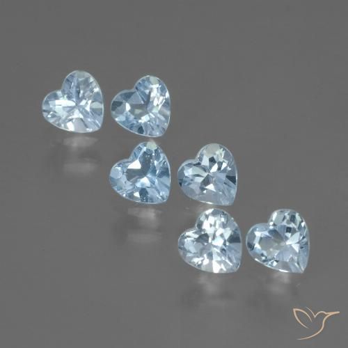 1.73 ctw Blue Topaz Gemstones, Topaz Gems in Heart Facet Shape for Sale.
