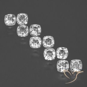 4.96 ctw White Topaz Stones, Natural Topaz in Cushion-Cut Shape for Sale