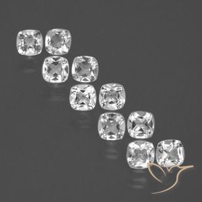 4.49 ctw White Topaz Stones, Natural Topaz in Cushion-Cut Shape for Sale