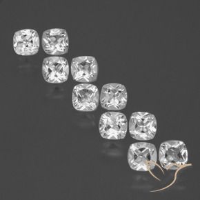 5.18 ctw White Topaz Stones, Natural Topaz in Cushion-Cut Shape for Sale