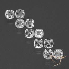 4.27 ctw White Topaz Stones, Natural Topaz in Cushion-Cut Shape for Sale