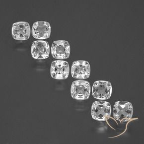 4.41 ctw White Topaz Stones, Natural Topaz in Cushion-Cut Shape for Sale
