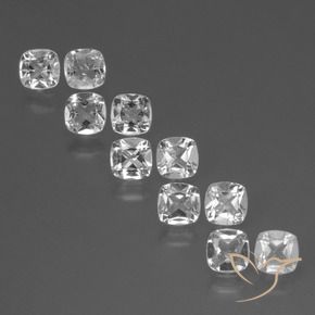 4.48 ctw White Topaz Stones, Natural Topaz in Cushion-Cut Shape for Sale