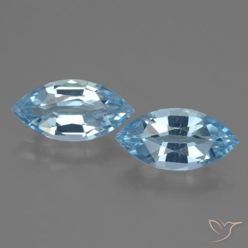 4.12 ct Sky Blue Topaz, 12.1 x 6.1 mm Marquise Cut From Brazil, Photo A