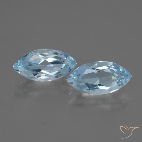 4.78 ct Loose Sky Blue Topaz, 12.2 x 6.1 mm Marquise Cut From Brazil, Photo A