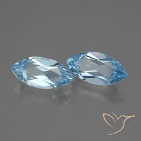 3.86 ctw Blue Topaz Stones, Natural Topaz in Marquise Facet Shape for Sale
