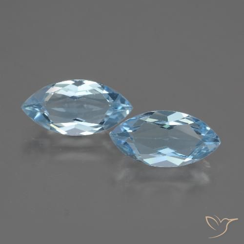4.36 ct Loose Sky Blue Topaz, 12 x 6.1 mm Marquise Cut From Brazil, Photo A