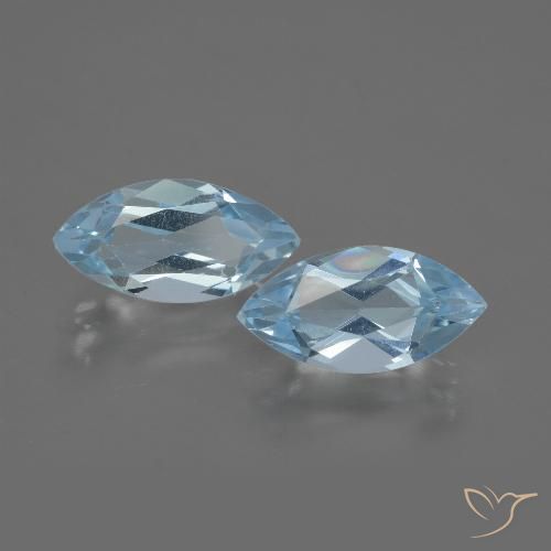 4.36 ct Loose Swiss Blue Topaz, 11.9 x 6 mm Marquise Cut From Brazil, Photo A