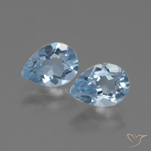 1.65 ct Loose Sky Blue Topaz, 7 x 5.1 mm Pear Cut From Brazil, Photo A