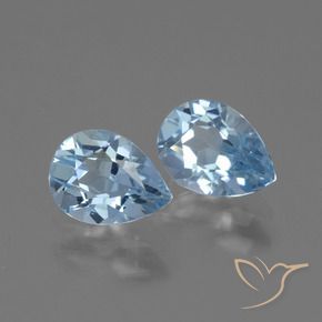 1.65 ctw Blue Topaz Stones, Natural Topaz in Pear Facet Shape for Sale