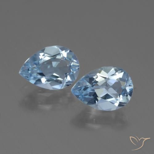 Baby Blue Topaz Gem - 0.8ct Pear Facet (ID: 432619)