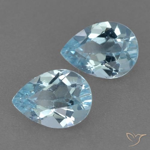 1.79 ctw Blue Topaz Stones, Natural Topaz in Pear Facet Shape for Sale