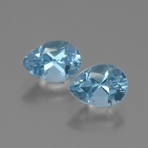Deep Maya Blue Topaz Gem - 0.9ct Pear Facet (ID: 432626)