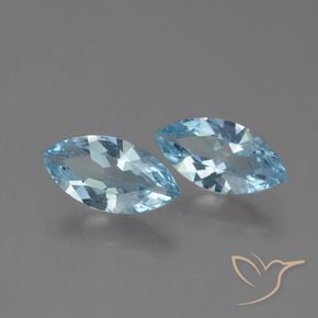 3.53 ctw Blue Topaz Stones, Natural Topaz in Marquise Facet Shape for Sale