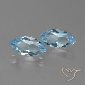 4.86 ctw Blue Topaz Stones, Natural Topaz in Marquise Facet Shape for Sale