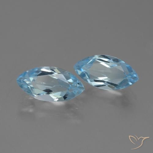 4.69 ctw Blue Topaz Stones, Natural Topaz in Marquise Facet Shape for Sale