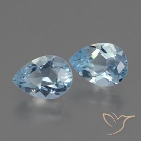 1.65 ctw Blue Topaz Stones, Natural Topaz in Pear Facet Shape for Sale
