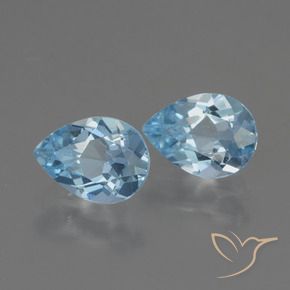 1.72 ctw Blue Topaz Stones, Natural Topaz in Pear Facet Shape for Sale