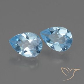 1.56 ctw Blue Topaz Stones, Natural Topaz in Pear Facet Shape for Sale