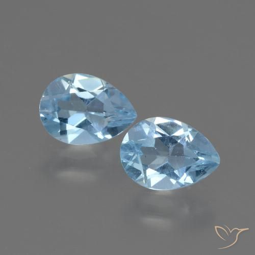 1.58 ct Sky Blue Topaz, 6.9 x 5 mm Pear Cut From Brazil, Photo A