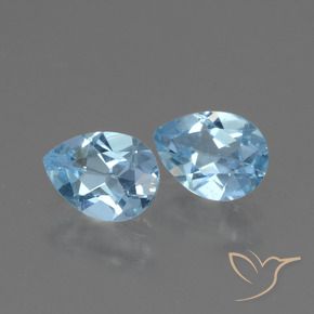 1.58 ctw Blue Topaz Stones, Natural Topaz in Pear Facet Shape for Sale