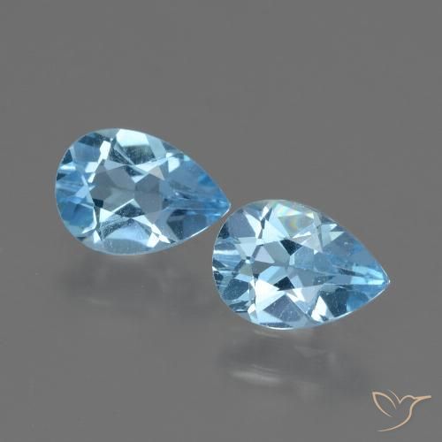 1.62 ct Swiss Blue Topaz, 7.1 x 5.1 mm Pear Cut From Brazil, Photo A