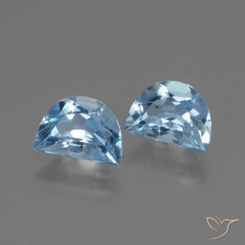 2.10 ctw Blue Topaz Stones, Natural Topaz in Fancy Facet Shape for Sale