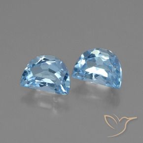 2.04 ctw Blue Topaz Stones, Natural Topaz in Fancy Facet Shape for Sale