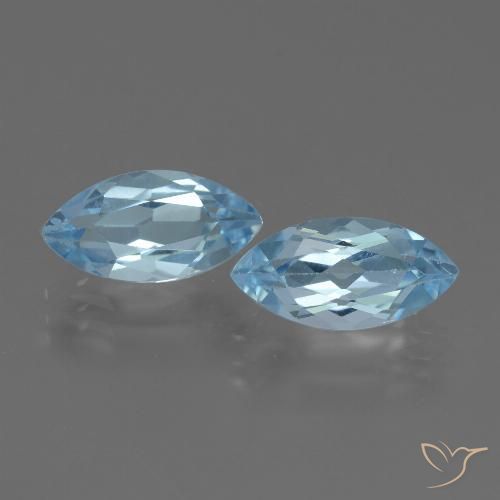 4.94 ct Sky Blue Topaz, 11.9 x 6.1 mm Marquise Cut From Brazil, Photo A
