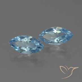 4.07 ctw Blue Topaz Stones, Natural Topaz in Marquise Facet Shape for Sale