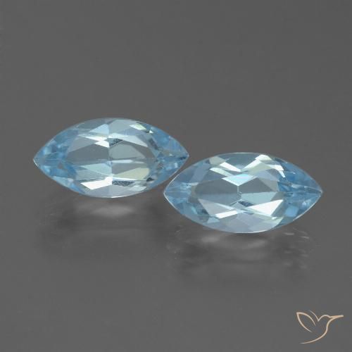 4.99 ct Loose Sky Blue Topaz, 12.1 x 6.1 mm Marquise Cut From Brazil, Photo A
