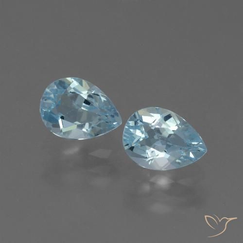1.84 ct Loose Sky Blue Topaz, 7.1 x 5.2 mm Pear Cut From Brazil, Photo A