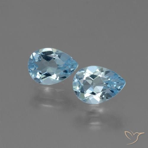 1.69 ct Sky Blue Topaz, 7.2 x 5.2 mm Pear Cut From Brazil, Photo A