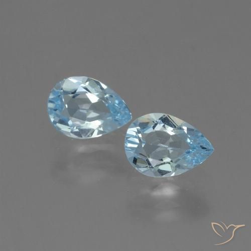 1.68ctw Natural Sky Blue Topaz, Pear Shape, VVS-VS