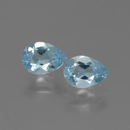 Baby Blue Топаз Камень - 0.8ct Фасетная Груша (ID: 432790)