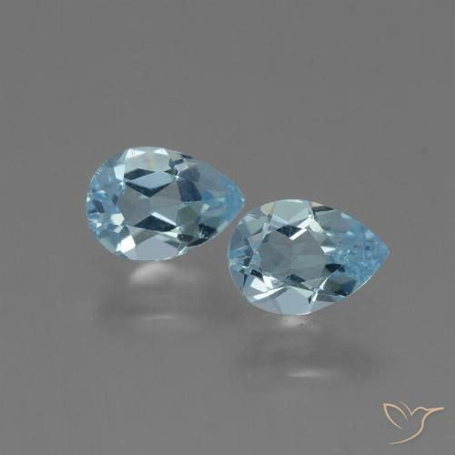 1.65ctw Natural Sky Blue Topaz, Pear Shape, VVS-VS