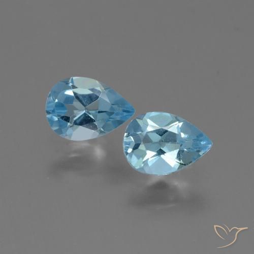 1.65 ct Sky Blue Topaz, 7.1 x 5 mm Pear Cut From Brazil, Photo A
