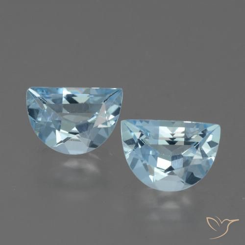 1.87 ct Loose Sky Blue Topaz, 7.3 x 5.2 mm Odd Shaped From Brazil, Photo A