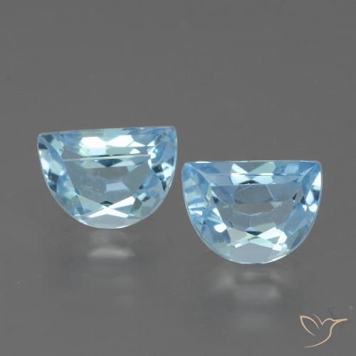 2.21 ct Loose Sky Blue Topaz, 7.1 x 5.3 mm Odd Shaped From Brazil, Photo A